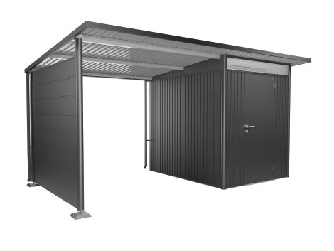 BIOHORT Seitenwand für Seitendach für Gerätehaus AvantGarde A2+A6 Dunkelgrau-Metallic M