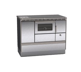 LOHBERGER Holzherd Rega 105 mit Rohranschluss links 8 kW Edelstahl Wasserschiff