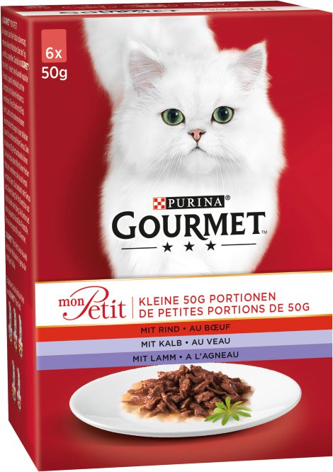GOURMET Katzennahrung Mon Petit Rind 6x50 g