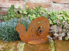Gartenfigur Schnecke Gary auf Bodenplatte 20x15 cm (BxH)