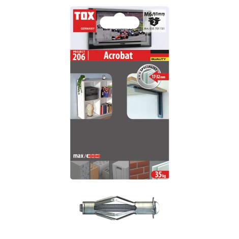 TOX Hohlraummetalldübel MHD-S M6x65 mm 2er-Pack