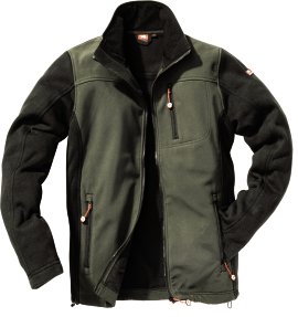 WERKSTOFF Herren-Stricksoftshelljacke Worxtar Oliv/Schwarz L