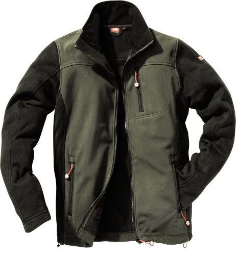 WERKSTOFF Herren-Stricksoftshelljacke Worxtar Oliv/Schwarz L