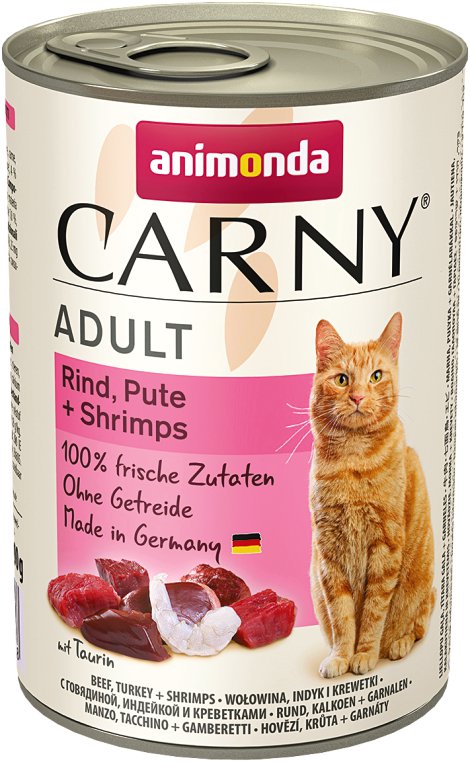 ANIMONDA Katzennassfutter Carny Adult Rind, Pute & Shrimps 400 g