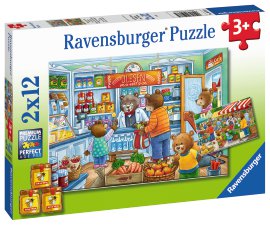 RAVENSBURGER Puzzle Komm wir gehen Einkaufen 2x12-tlg.