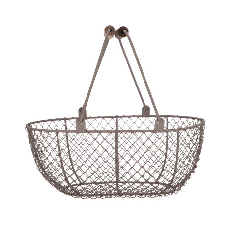 Drahtkorb Braun Grau S 38,1x28,2x18,6 cm