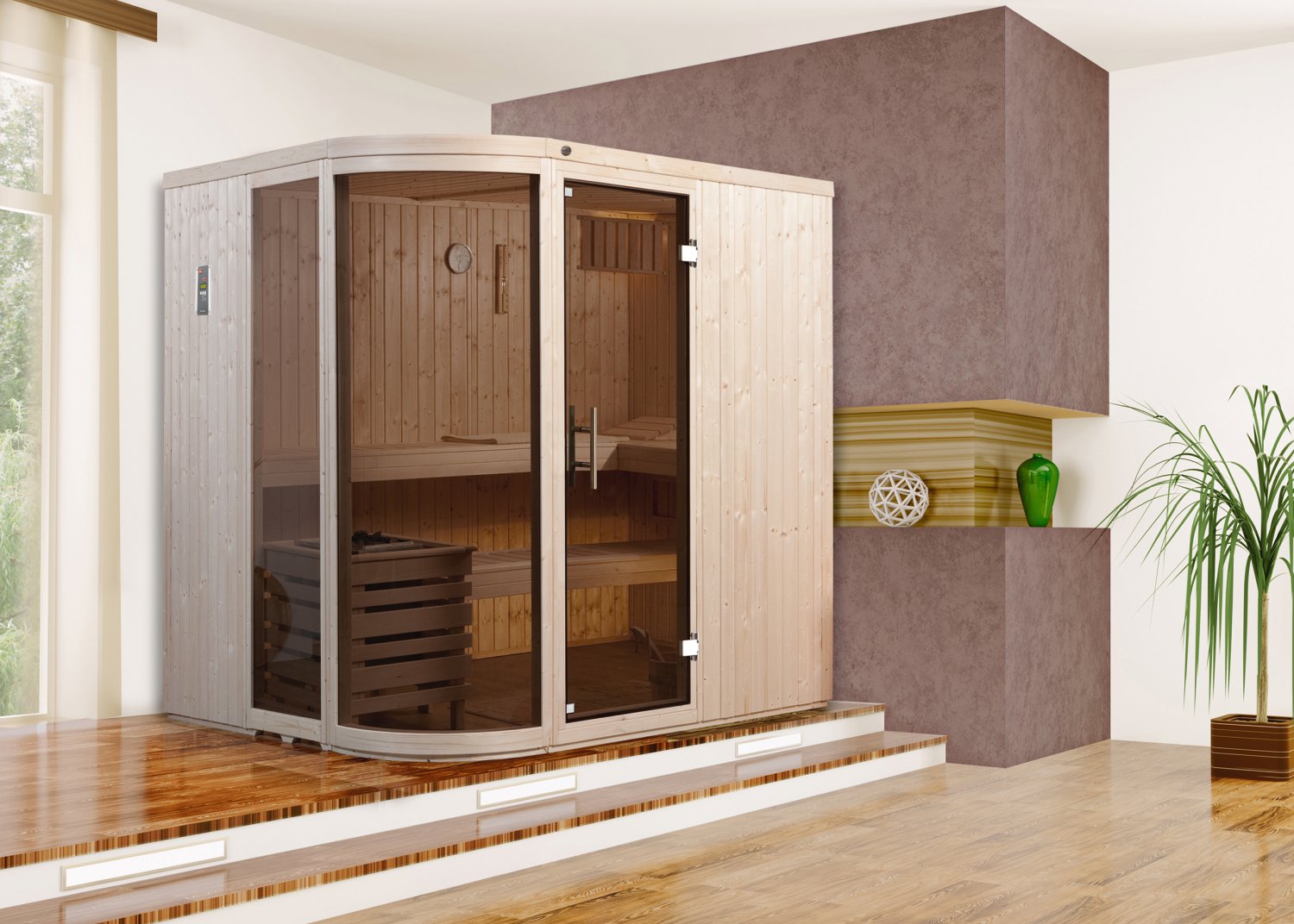 WEKA Designsauna Sara Gr. 1 mit Dampfbad