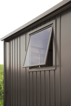 BIOHORT Fenster-Element für Gerätehaus Europa 73,7x5x176 cm, Quarzgrau-Metallic