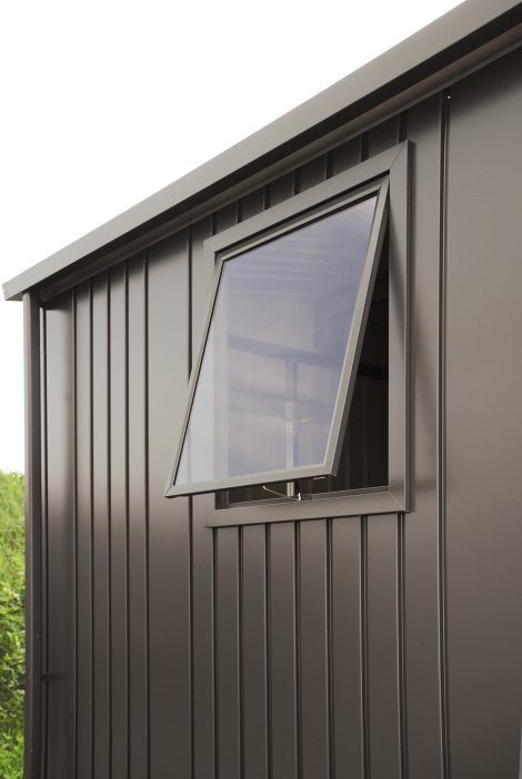 BIOHORT Fenster-Element für Gerätehaus Europa 73,7x5x176 cm, Quarzgrau-Metallic