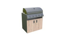 Grillelement mit Griller Eiche