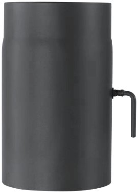 HAAS+SOHN Rauchrohr Ø 150/2 - 250 mm lang mit Drosselklappe, schwarz