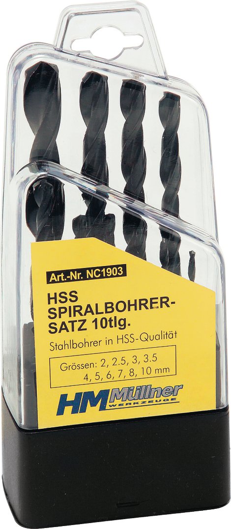 Stahlbohrersatz HSS 2-10 mm 10-tlg.