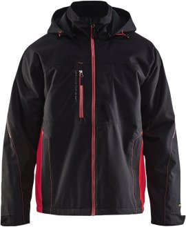 BLÅKLÄDER Softshell Jacke schwarz/rot