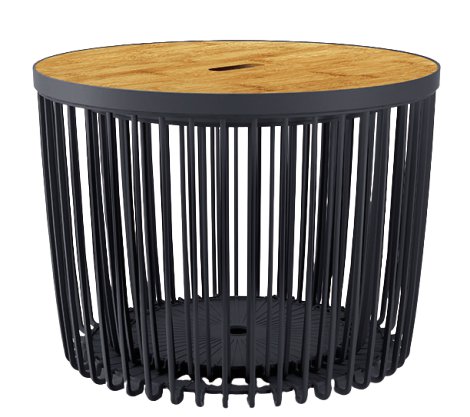 LIENBACHER Beistelltisch Club Anthrazit ⌀ 38,6 cm