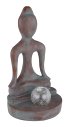 GLOBO LED-Solar Dekoaußenleuchte Figur Buddha mit Kugel Bronze/Grau/Klar 17,5x15x30 cm (LxBxH)