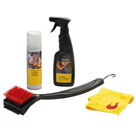 CHAR-BROIL® Grill Pflegekit All-In-One (Premiumbürste,Anti-Stick-Spray,Grillrostreiniger,Mikrofasertuch )