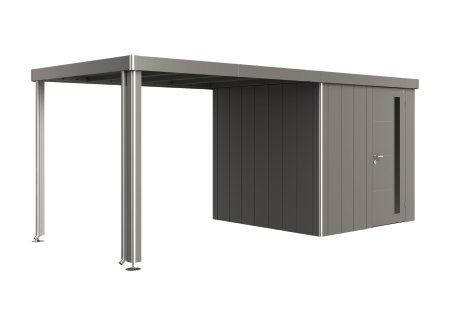 BIOHORT Seitendach 2A-2D für Gerätehaus Neo 300x235x220 cm, Quarzgrau-Metallic