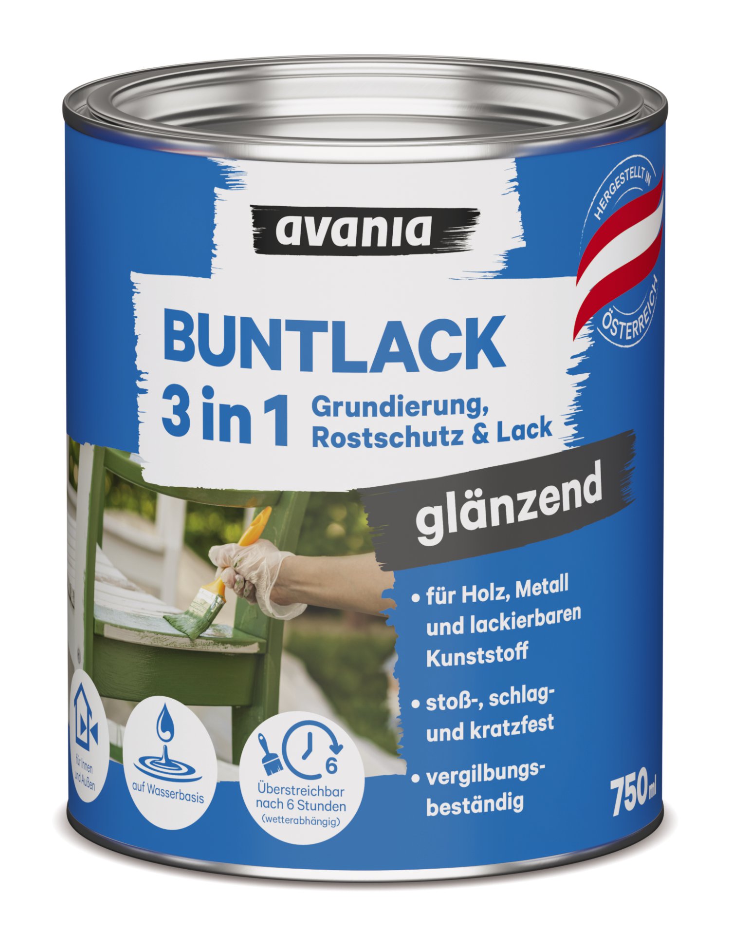 AVANIA Buntlack 3in1 Glänzend Schwarz