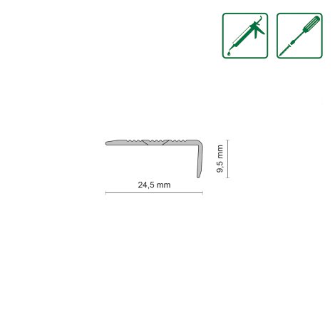 FN Neuhofer Abschlussprofil SF11 schraubbar Silber 900x24,5x9,5 mm