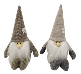 Dekofigur Wichtel Braun/Grau