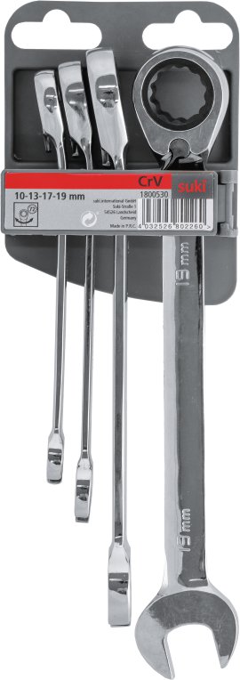 SUKI Ratschenringschlüssel-Satz 4 tlg. 10-19 mm
