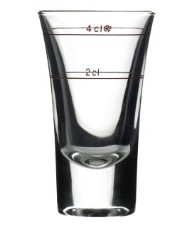 Stamperl Dublino mit rotem Füllstrich 2+4 cl