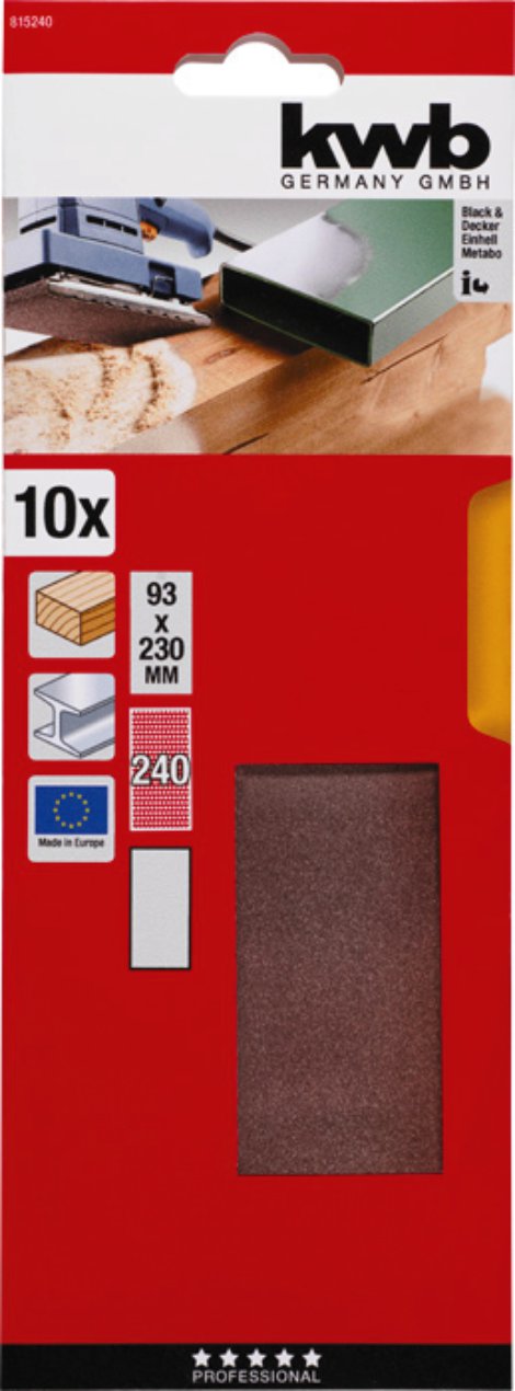 KWB Schleifstreifen Korund K240 93 mm 10 Stk.