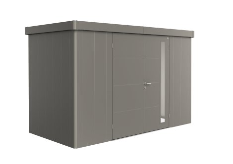 BIOHORT Gerätehaus Neo 1D Doppeltür 348x180x222 cm, Quarzgrau-Metallic