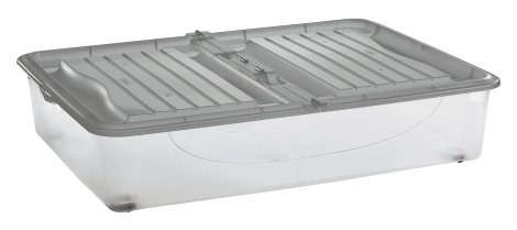 IMPOS Unterbettbox Grau mit Deckel 80x60x17 cm