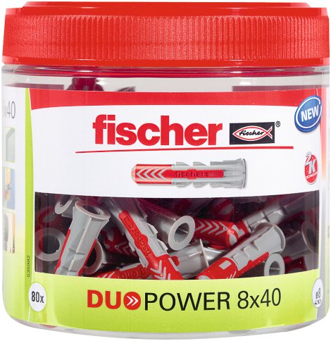 FISCHER Dübel DuoPower Runddose NV 8/40 mm 80 Stk.