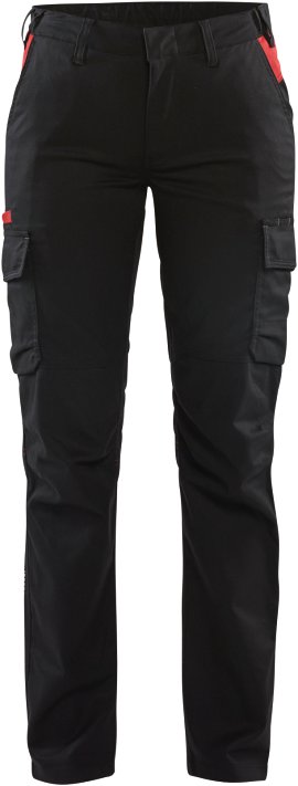 BLÅKLÄDER Industrie Arbeitshose 4-Wege Stretch Damen schwarz/rot