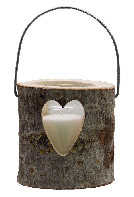 JEKA Laterne Holz mit Glaskerze S