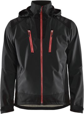 BLÅKLÄDER Softshell Jacke schwarz/rot