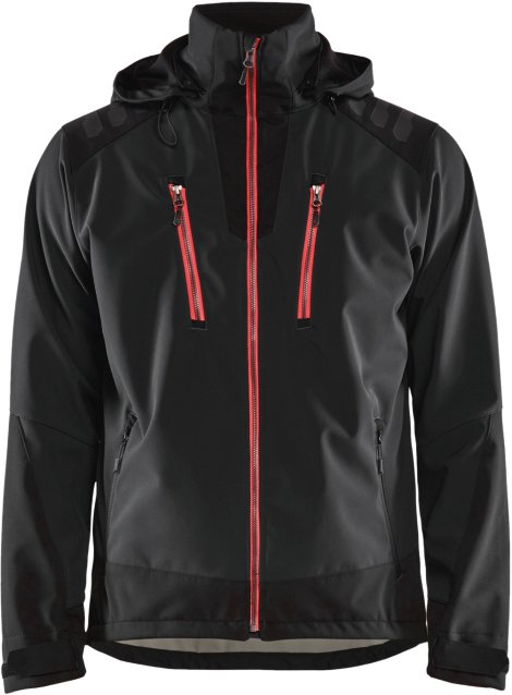 BLÅKLÄDER Softshell Jacke schwarz/rot 3 XL