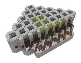 EBENSEER Rasengitterstein RINAFIX Hydroplatte Klassik Naturgrau