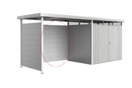 BIOHORT Rückwand für Seitendach H2/H3/H4/H5 für Gerätehaus Highline® 266x4x181 cm, quarzgrau-metallic