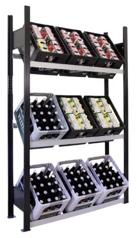 SCHULTE REGALWELT Getränkekistenregal Schwarz/Silber