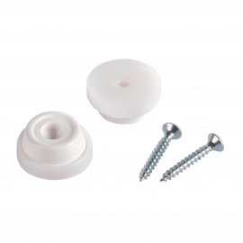 SUKI Kunststoff-Stopper + Schraube Weiß 24 mm, 4 Stk.