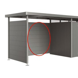BIOHORT Rückwand für Seitendach H2/H3/H4/H5 für Gerätehaus Highline® 266x4x181 cm, dunkelgrau-metallic