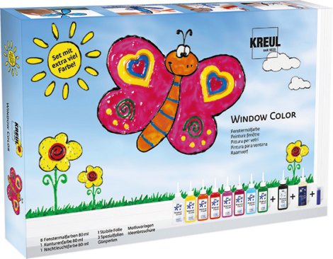 KREUL Fenstermalfarben-Set mit extra viel Farbe