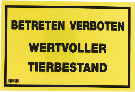 Warnschild - Achtung! Betreten verboten 20x30 cm