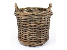 Holzkorb Rattan rund Grau 50x45 cm