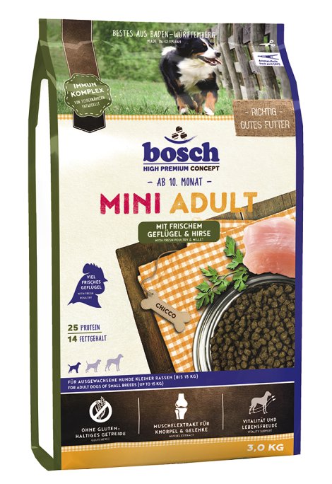 BOSCH Hundenahrung Mini Adult Geflügel+Hirse 3 kg