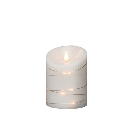 LED-Wachskerze mit 4+8 h Timer, 6 Dioden Batterie Warmweiß (⌀xH) 10x14 cm