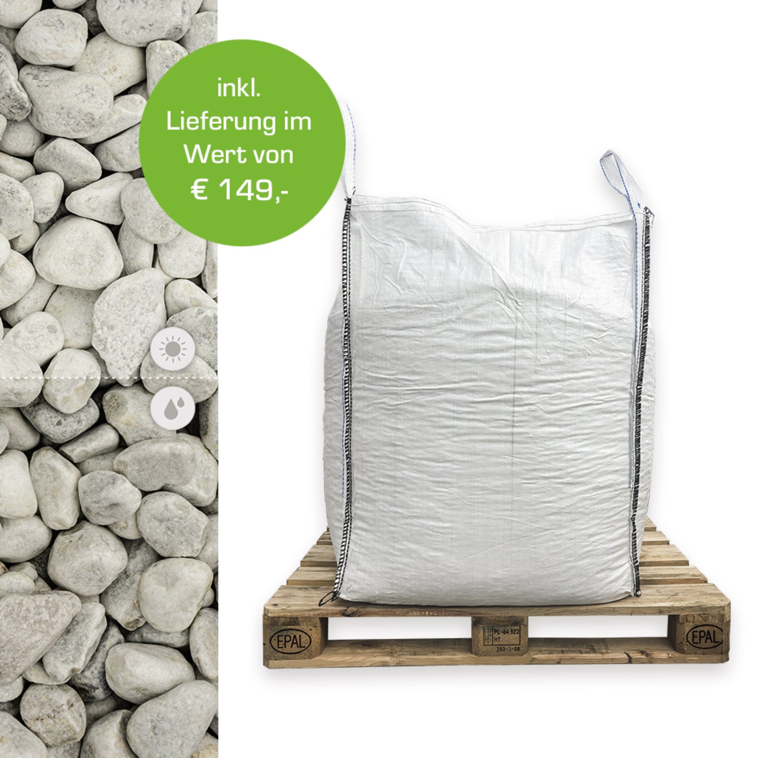 CASAFINO Marmorkiesel weiß 40-60mm 1000kg Big Bag