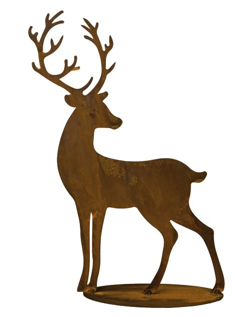 Gartenfigur Hirsch Leon Bodenplatte 36x50 cm (BxH)