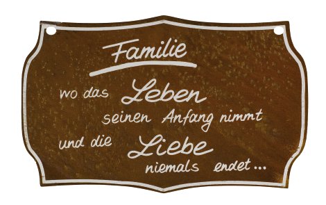 Tafel Familie + Beschriftung 25x15 cm (BxH)