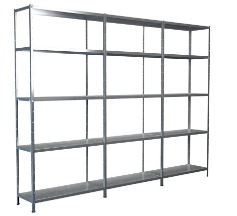 SCHULTE REGALWELT Grund Anbauregal 15 Böden verzinkt 200x300x35 cm