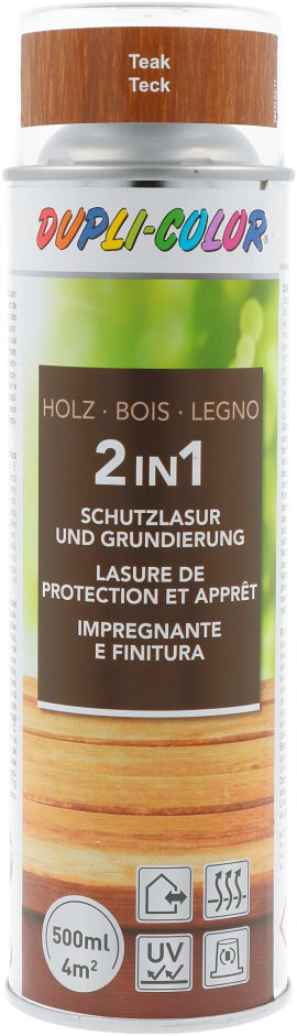 DUPLI-COLOR Holzschutzlasur-Spray Teak 500 ml