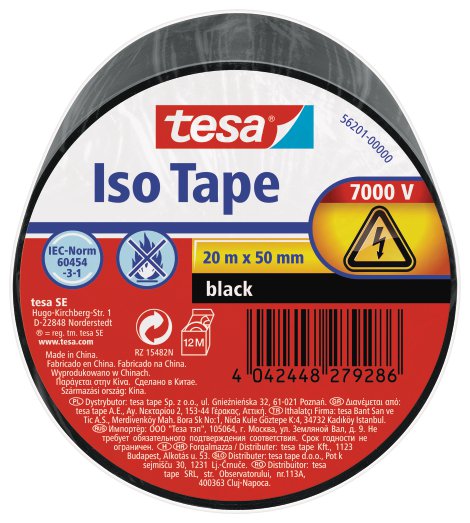 TESA Universalband 20 m x 50 mm schwarz